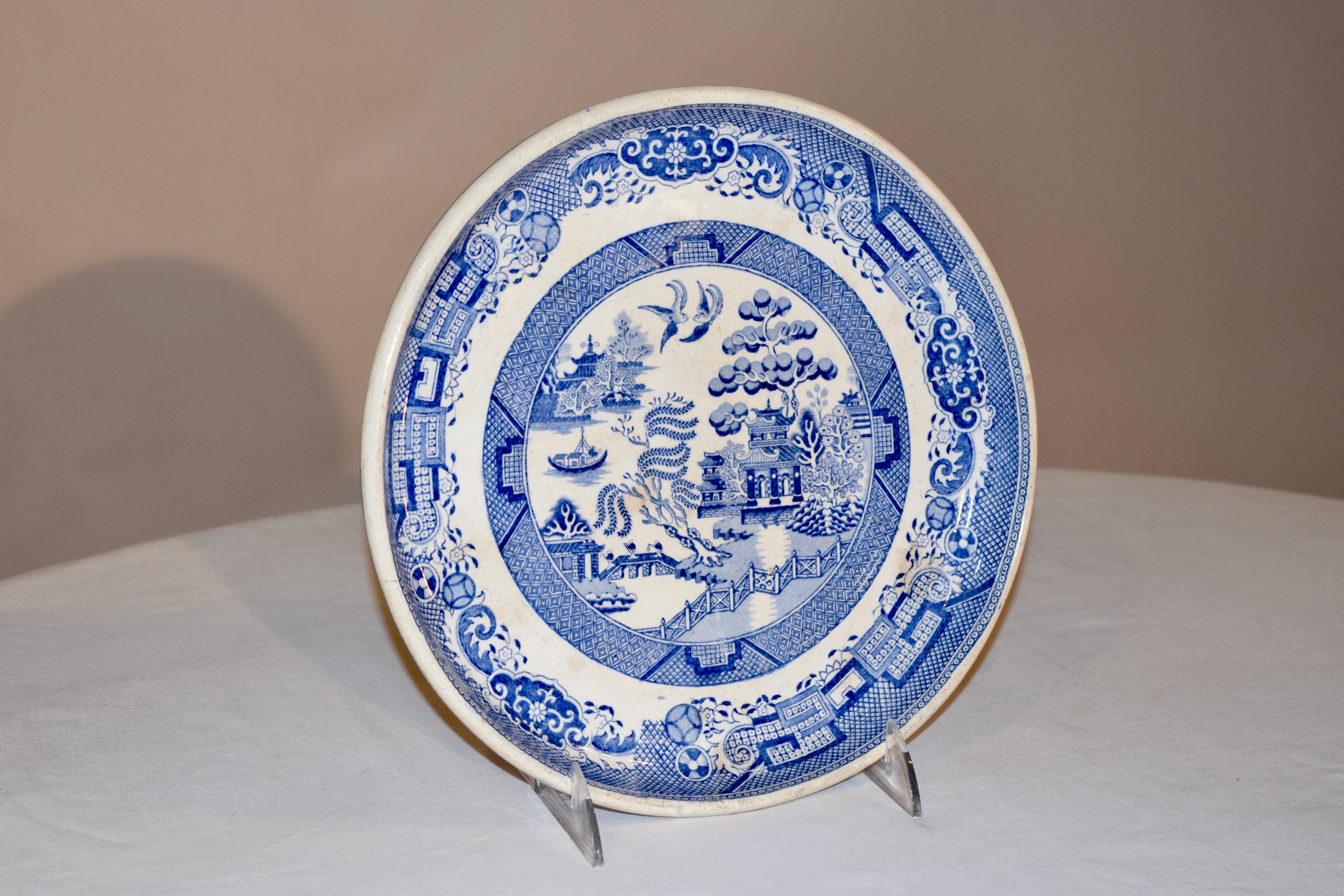 19th century blue and white transfer ware stilton stand in the highly collectable 