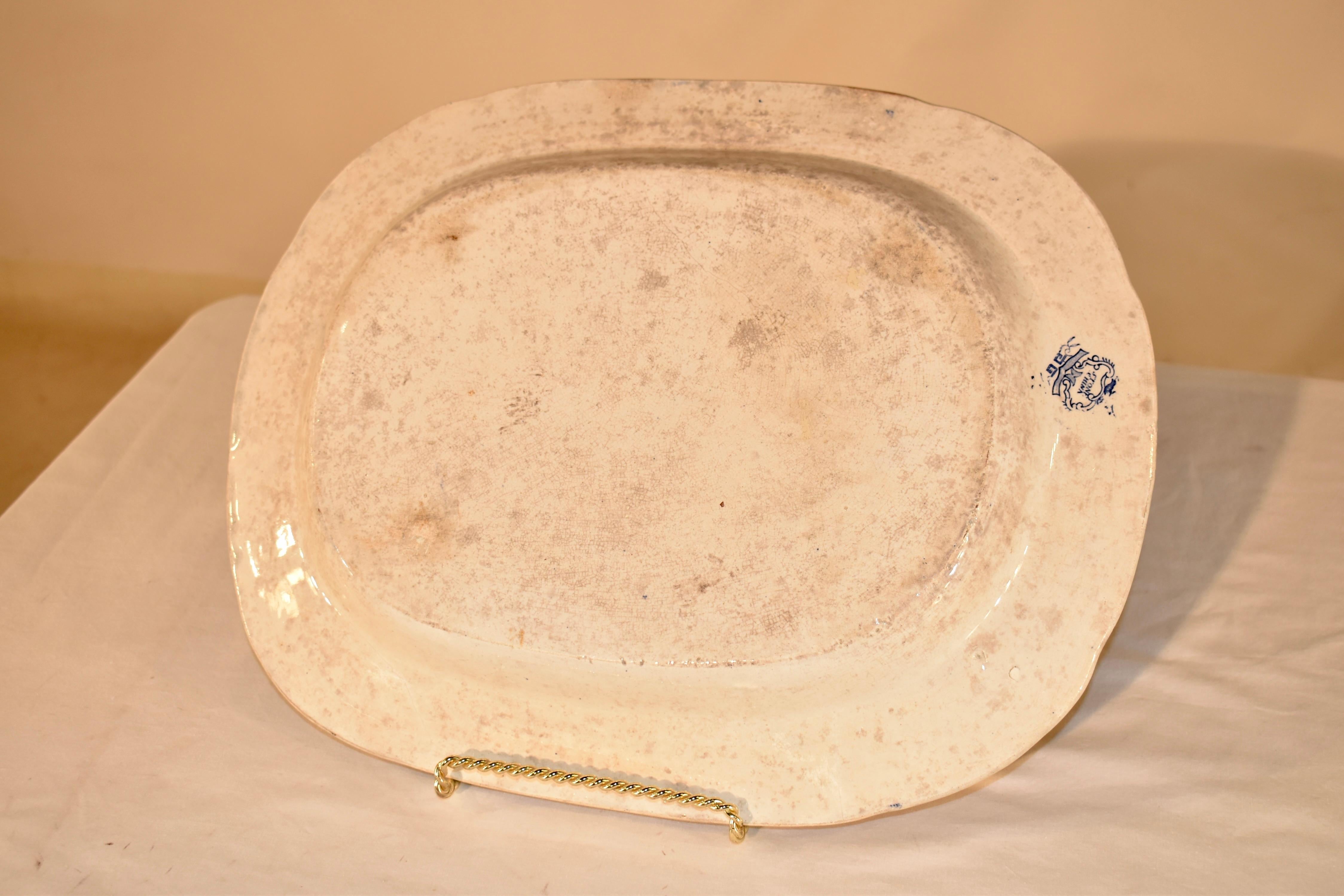 Plato de porcelana con piedra de sauce azul del siglo XIX en venta 1