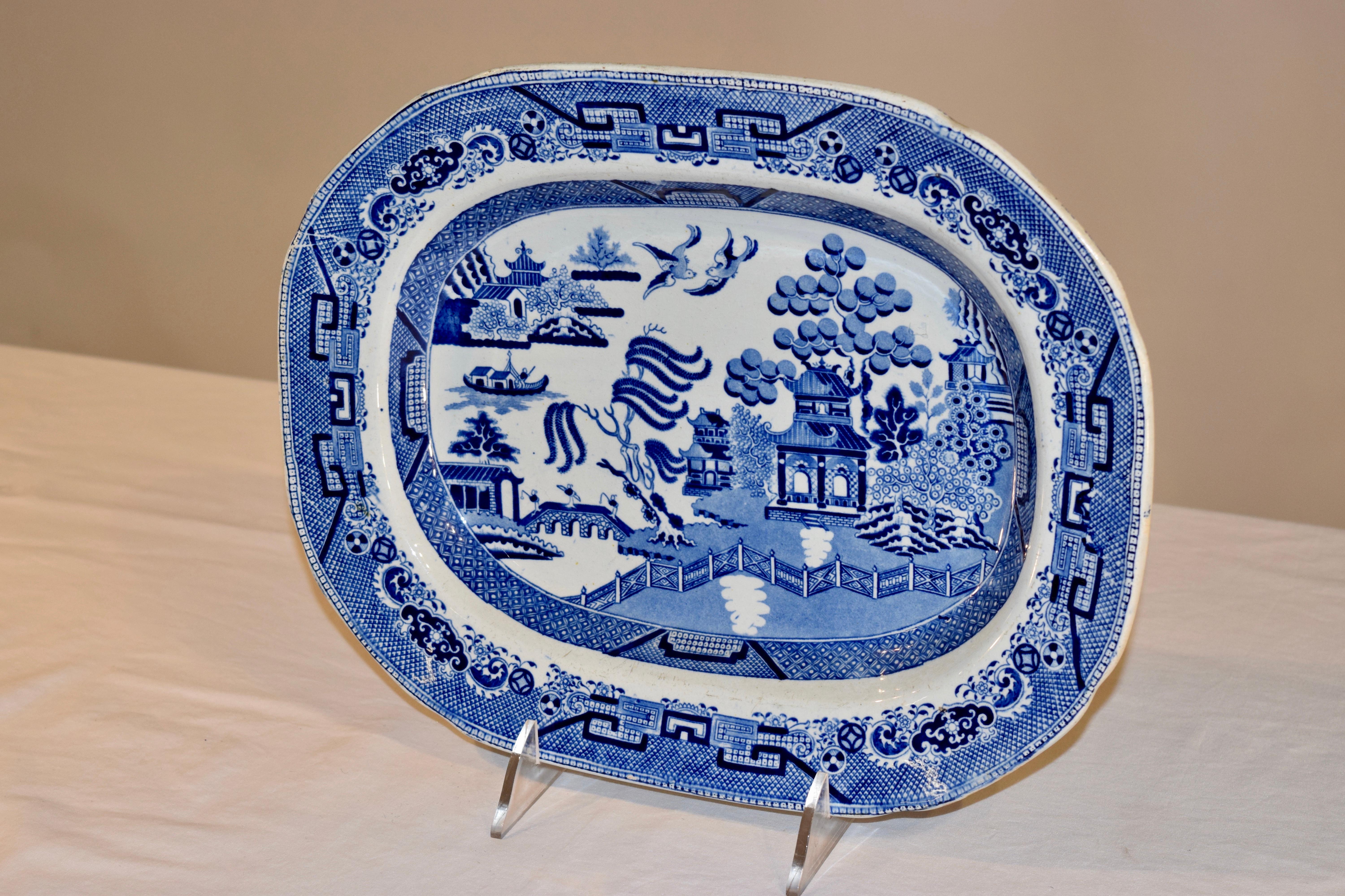 19th century Staffordshire transferware platter in the highly collectable 