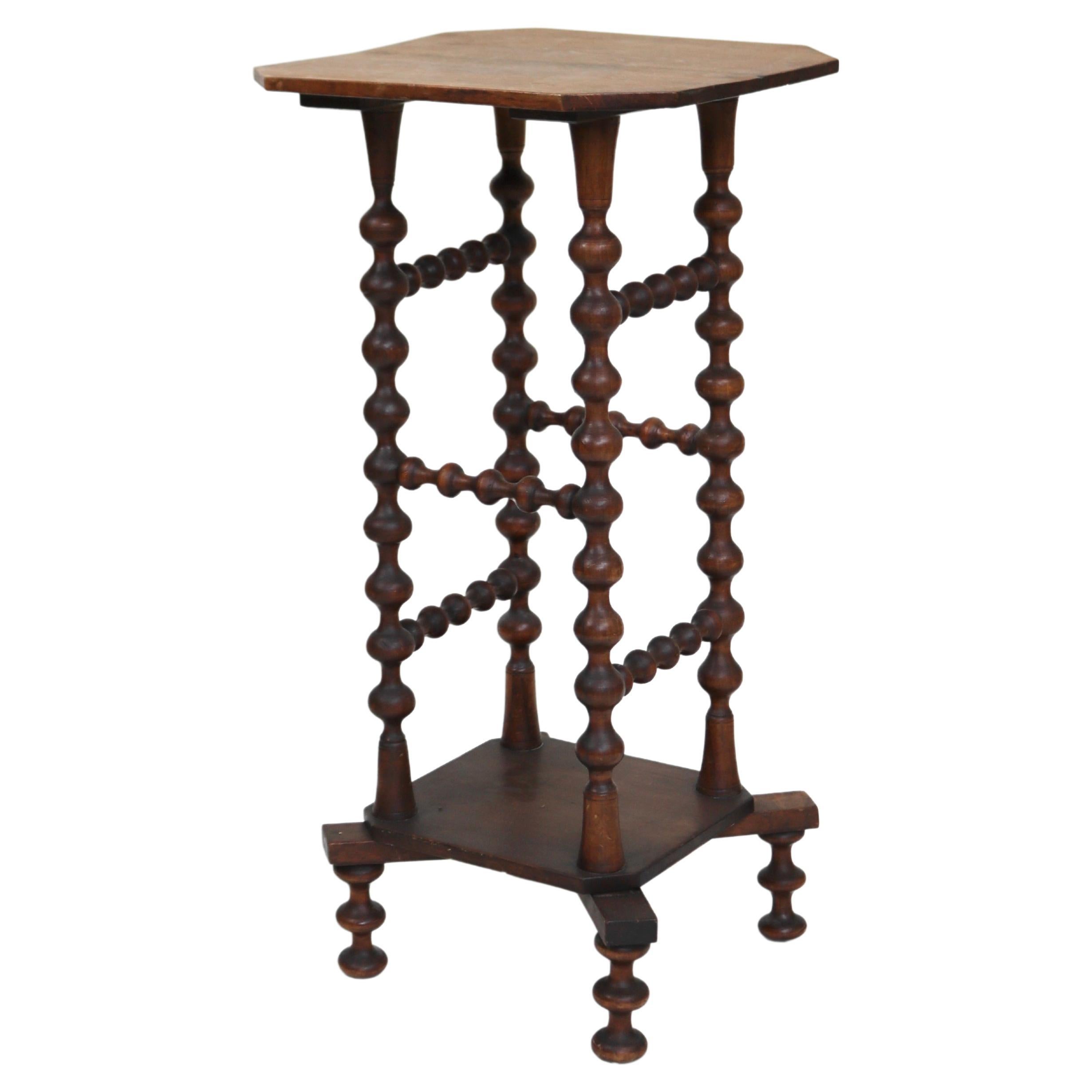 19th Century Bobbin Leg French Side Table For Sale