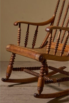 19th Century bobbin turned rocking chair
