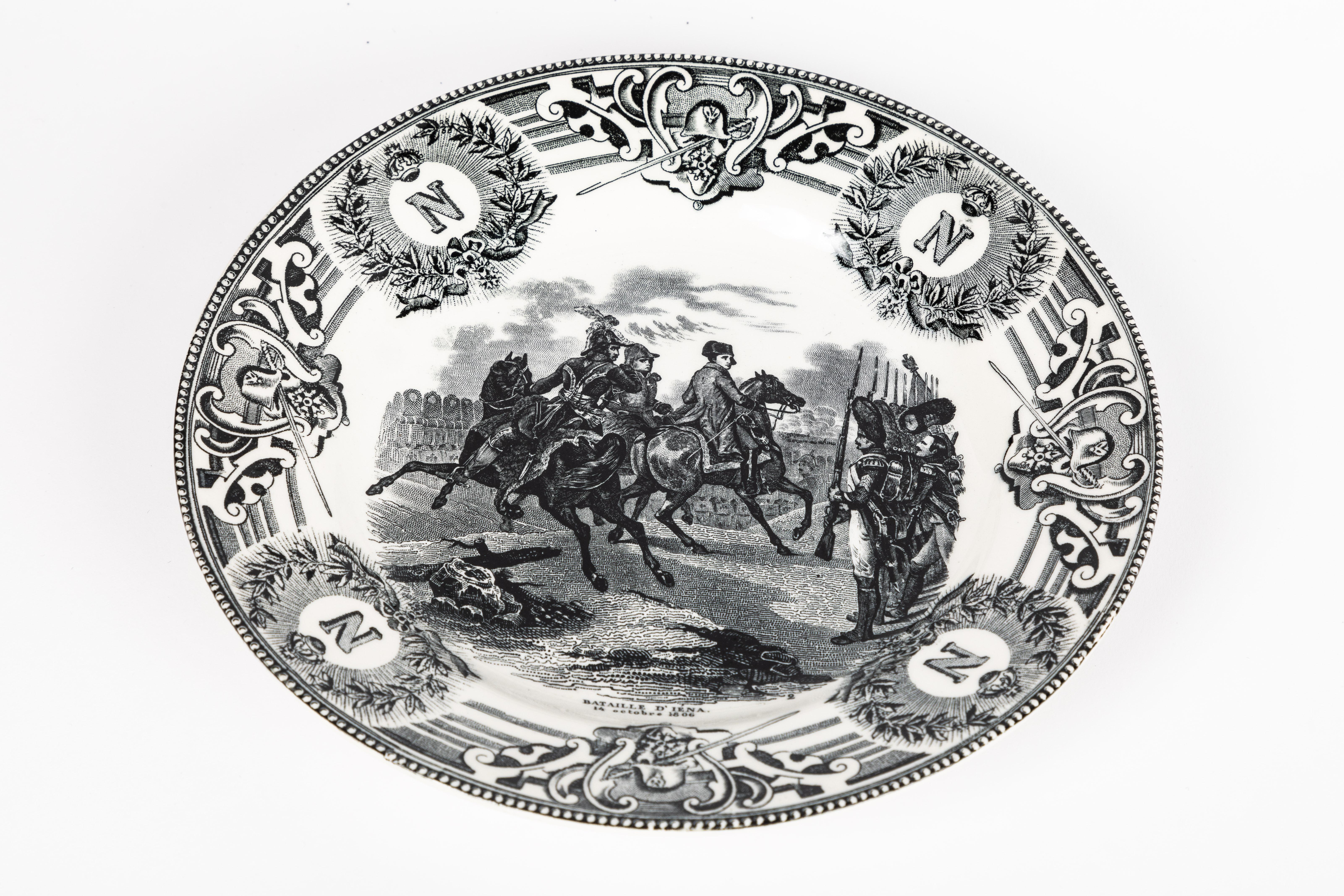 Belgian 19th Century Boch Freres Napoleonic Plates, Set of 10
