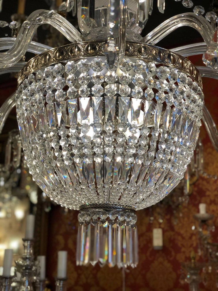 19th Century Bohemian Twelve-Light Cut Crystal Chandelier ...