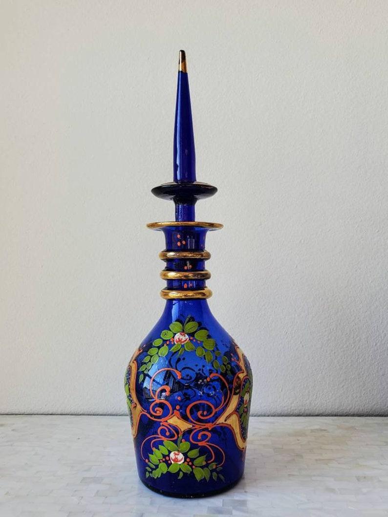 19th Century Bohemian Art Glass Decanter, Set of Three For Sale 5