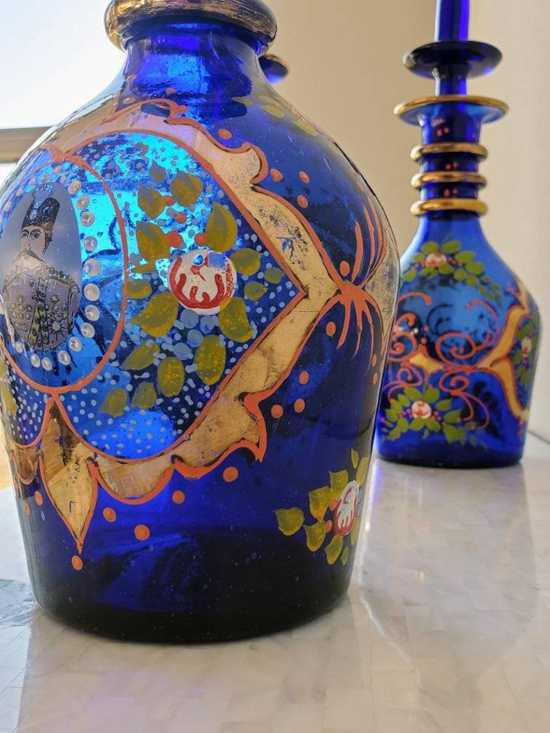 19th Century Bohemian Art Glass Decanter, Set of Three For Sale 4