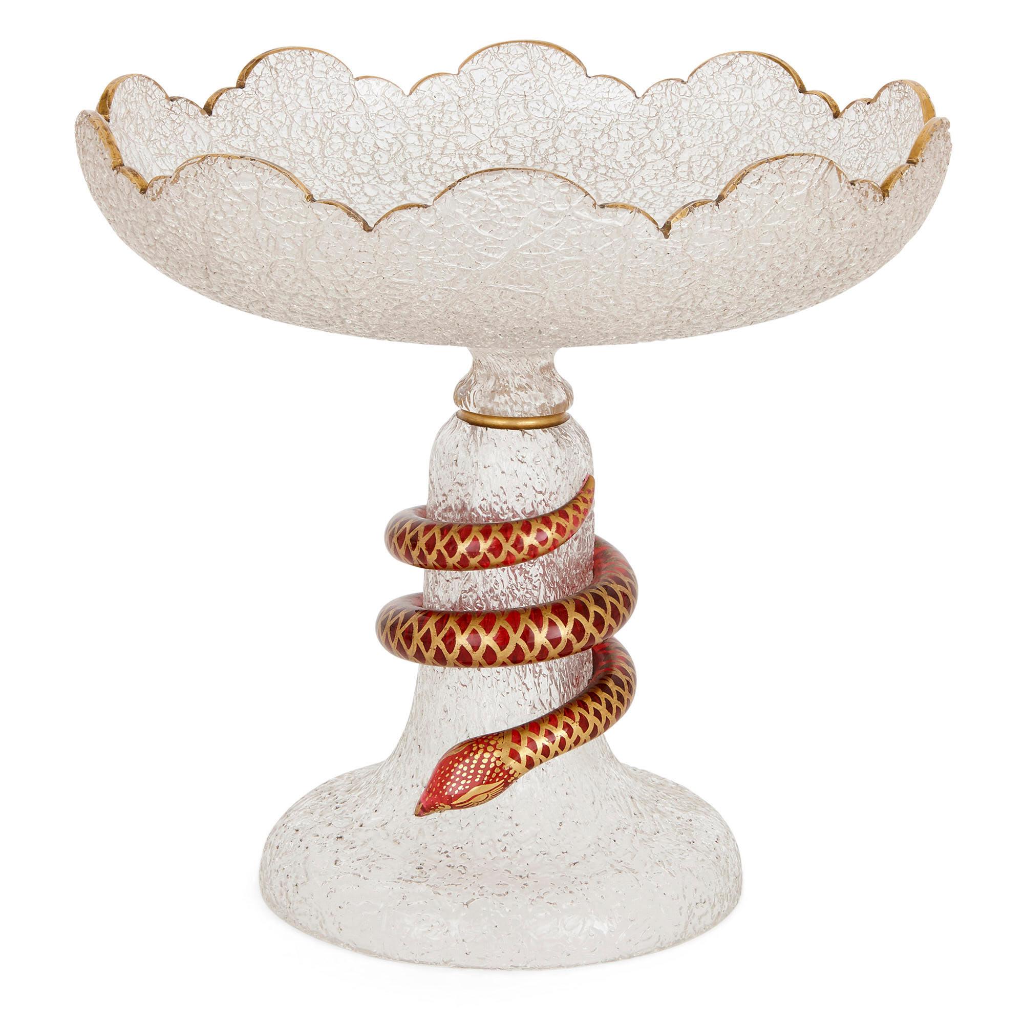 Bohème Service à dessert bohème du 19ème siècle en verre dépoli en vente