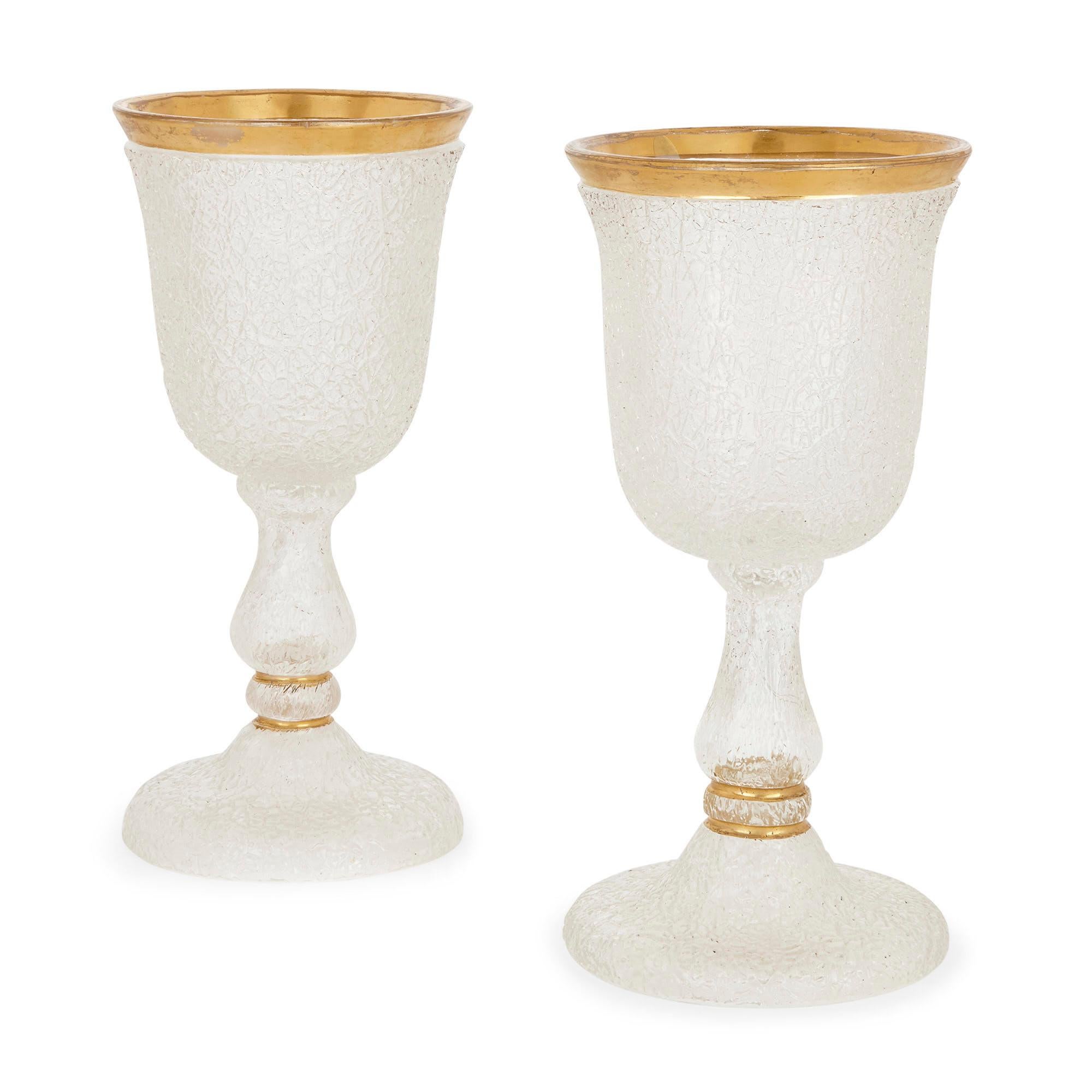 19th Century Bohemian Frosted Glass Dessert Service In Good Condition For Sale In London, GB