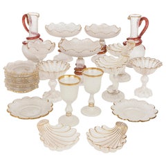 19th Century Bohemian Frosted Glass Dessert Service