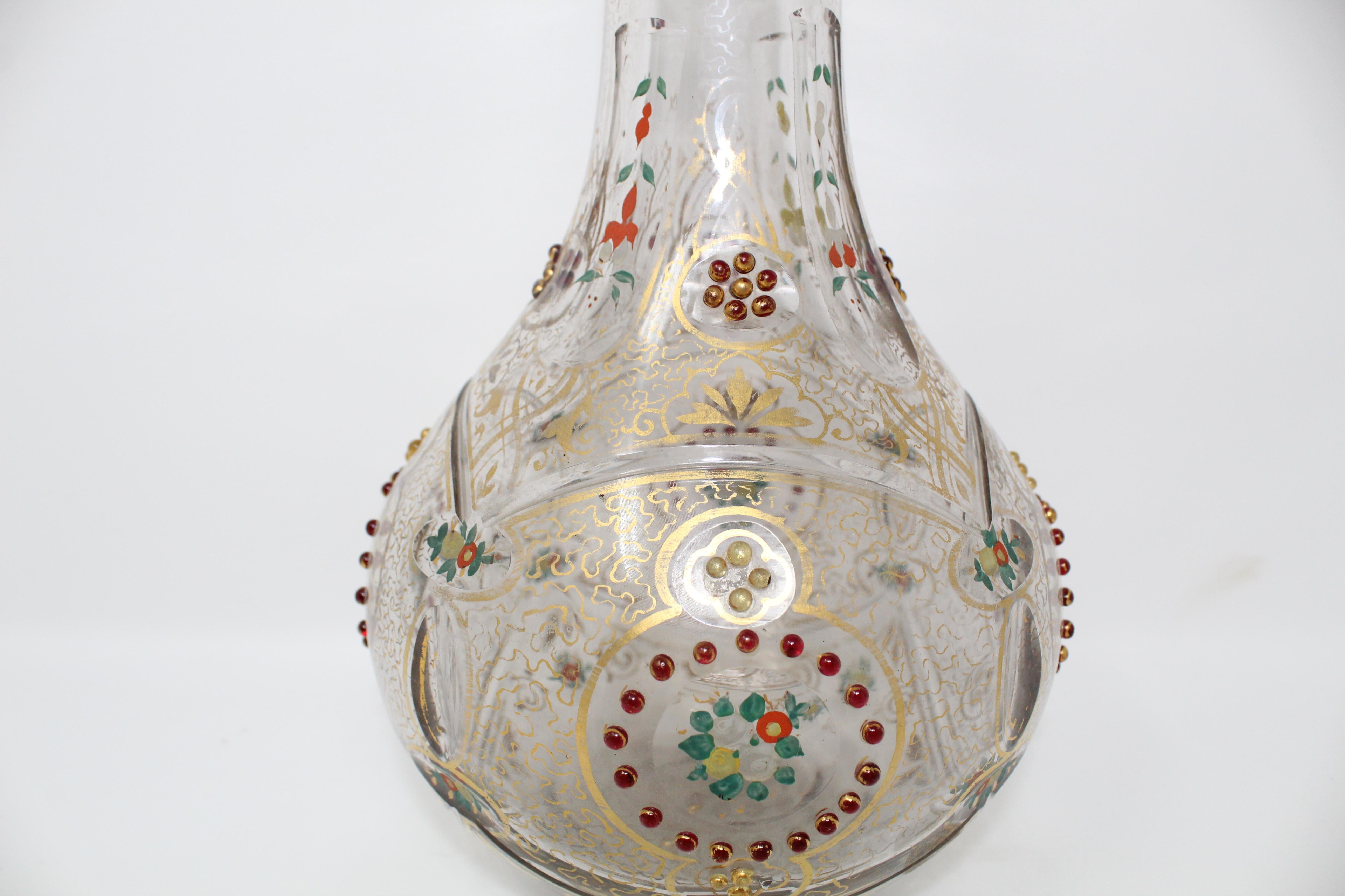 19th century Bohemian glass hookah base.