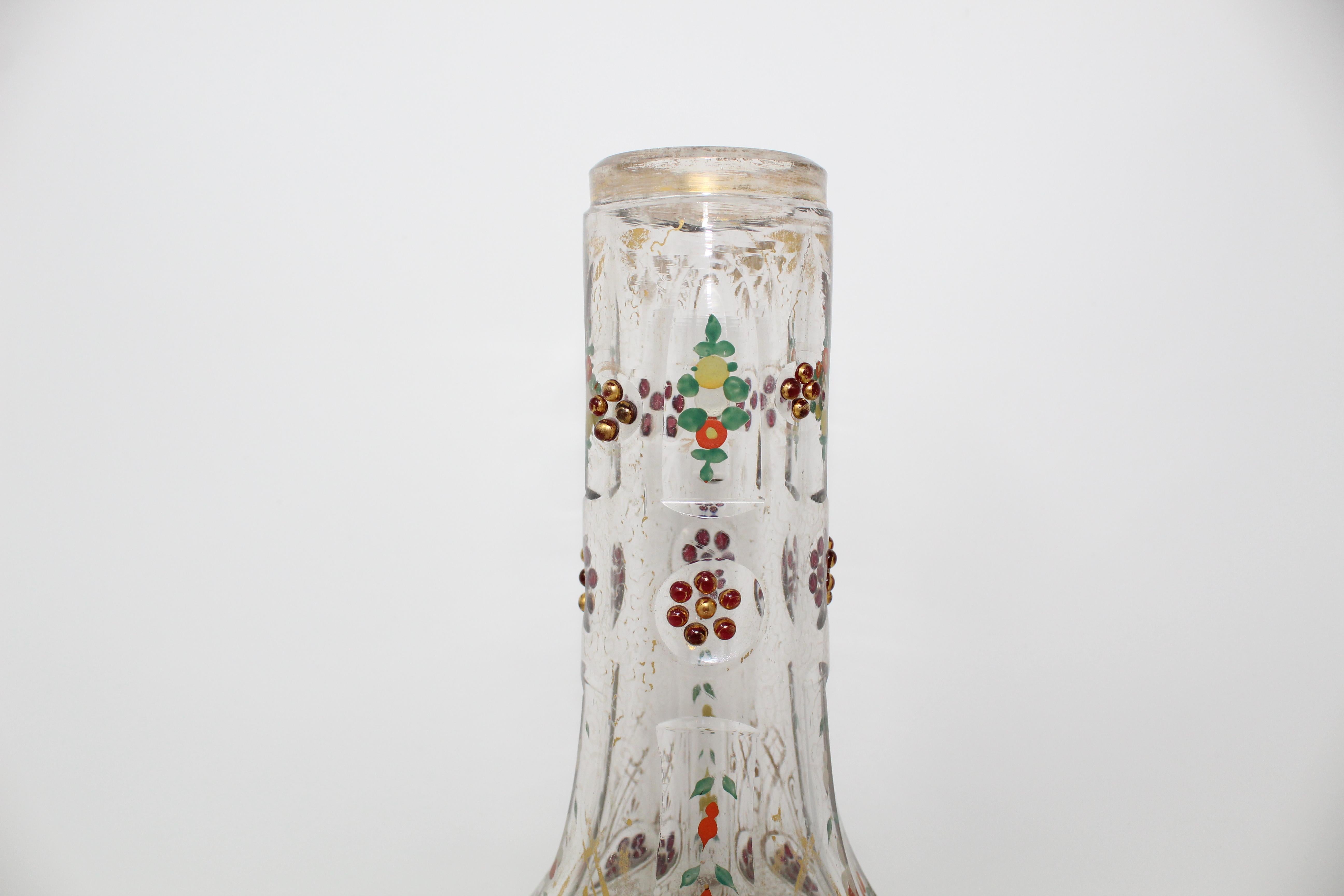 Czech 19th Century Bohemian Glass Hookah Base For Sale