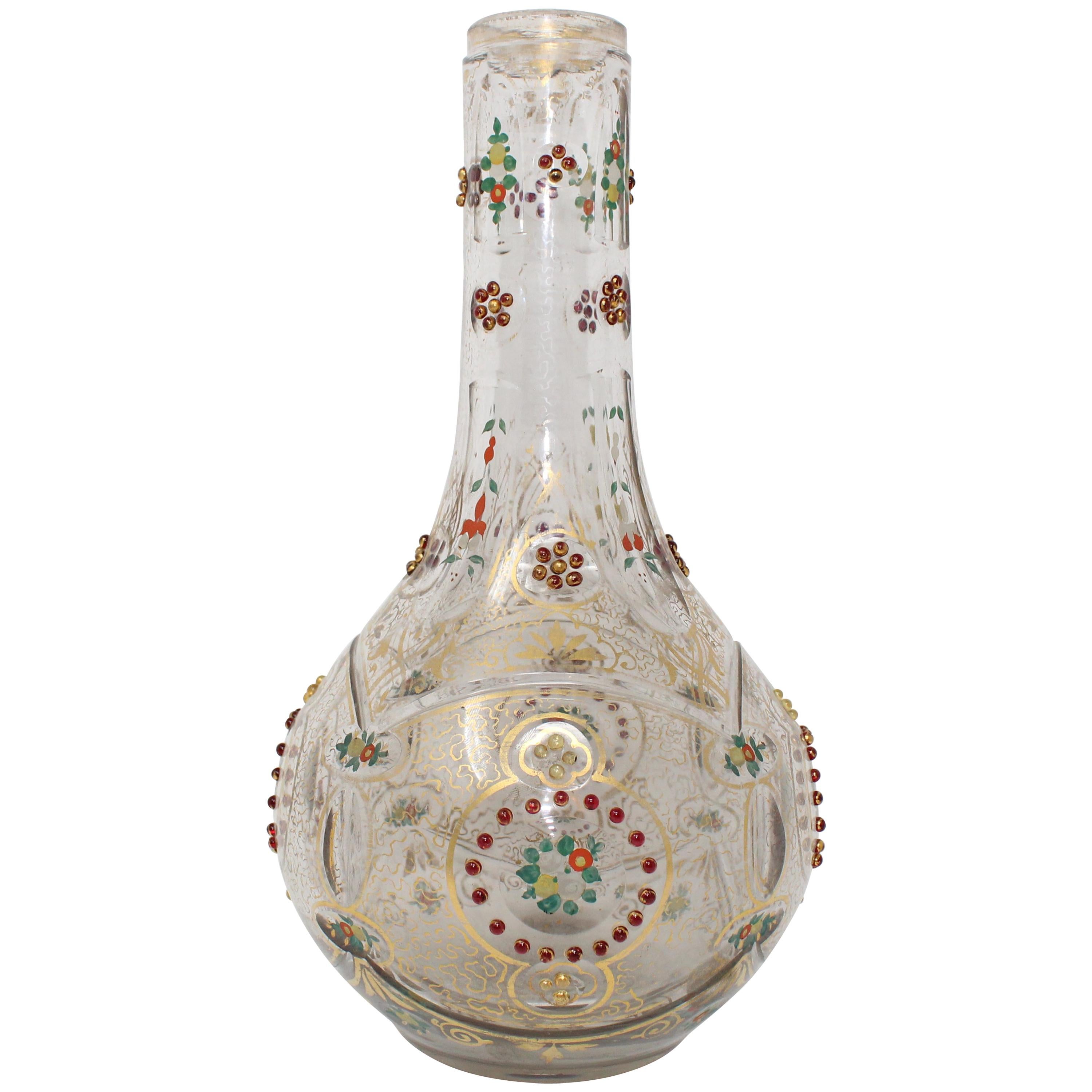 19th Century Bohemian Glass Hookah Base For Sale