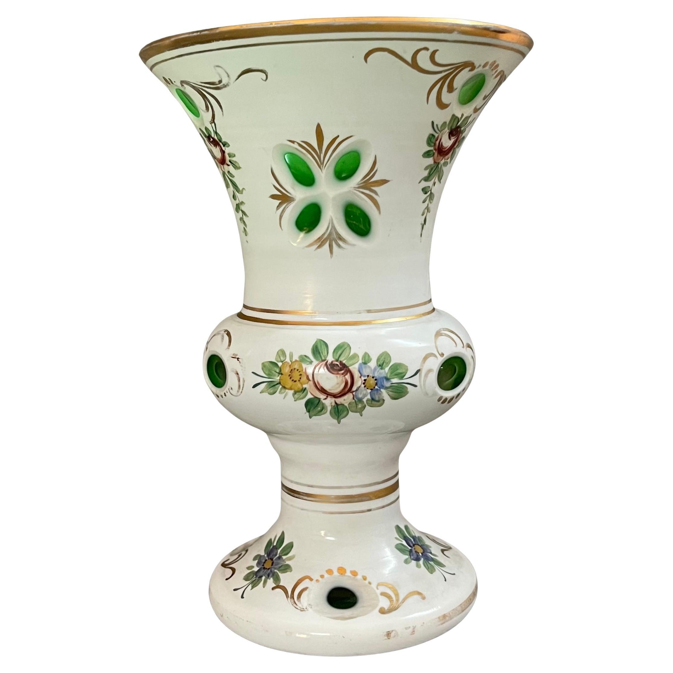 19th Century Bohemian Opaline Glass Vase