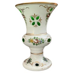 Antique 19th Century Bohemian Opaline Glass Vase