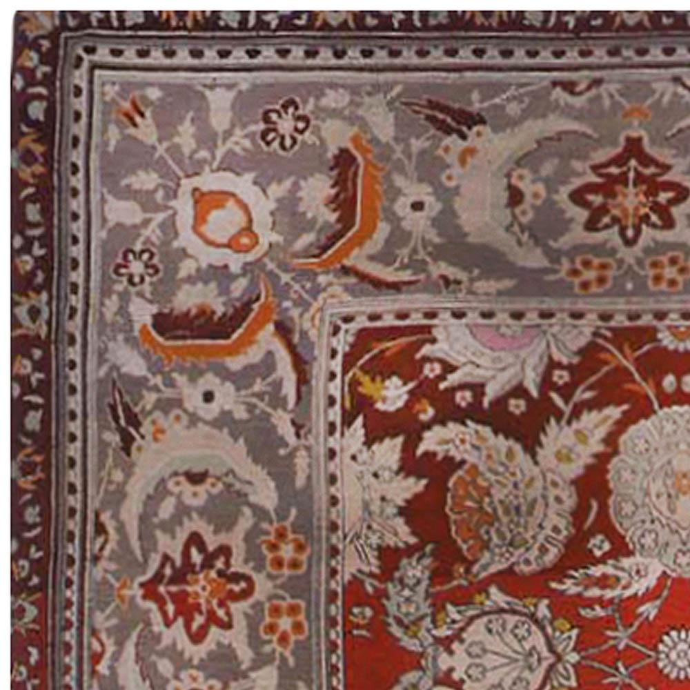 19th Century Bold Turkish Hereke Wool Carpet In Good Condition For Sale In New York, NY