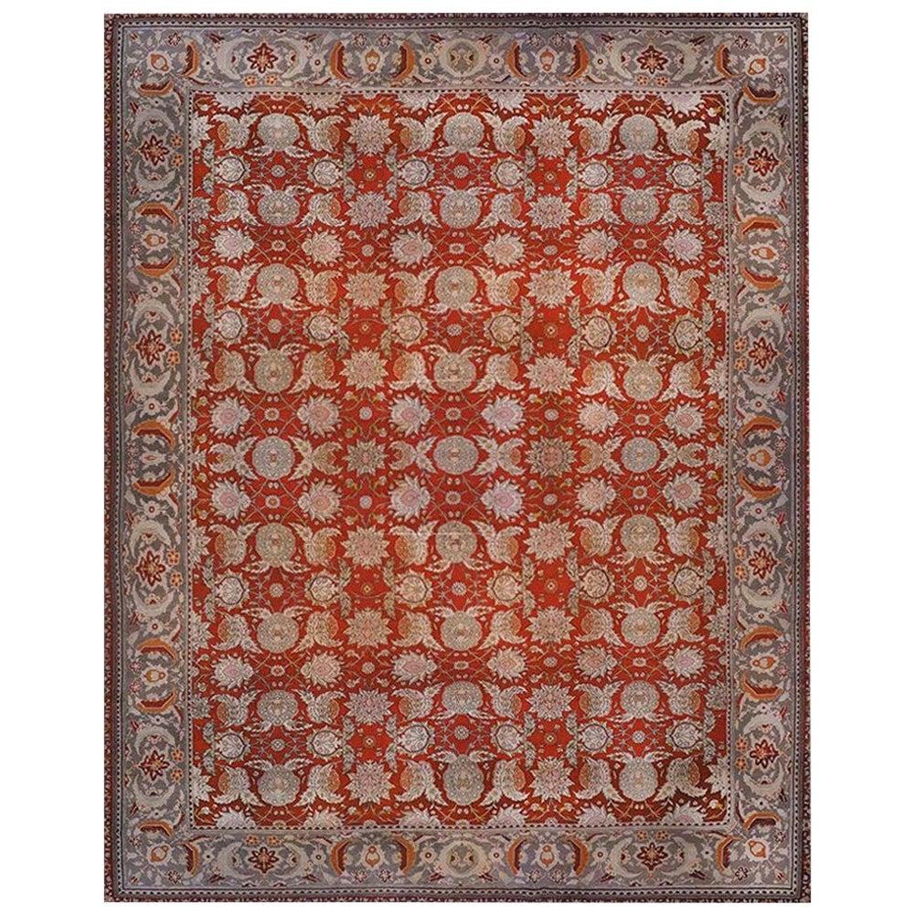 19th Century Bold Turkish Hereke Wool Carpet For Sale