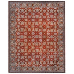 Antique 19th Century Bold Turkish Hereke Wool Carpet