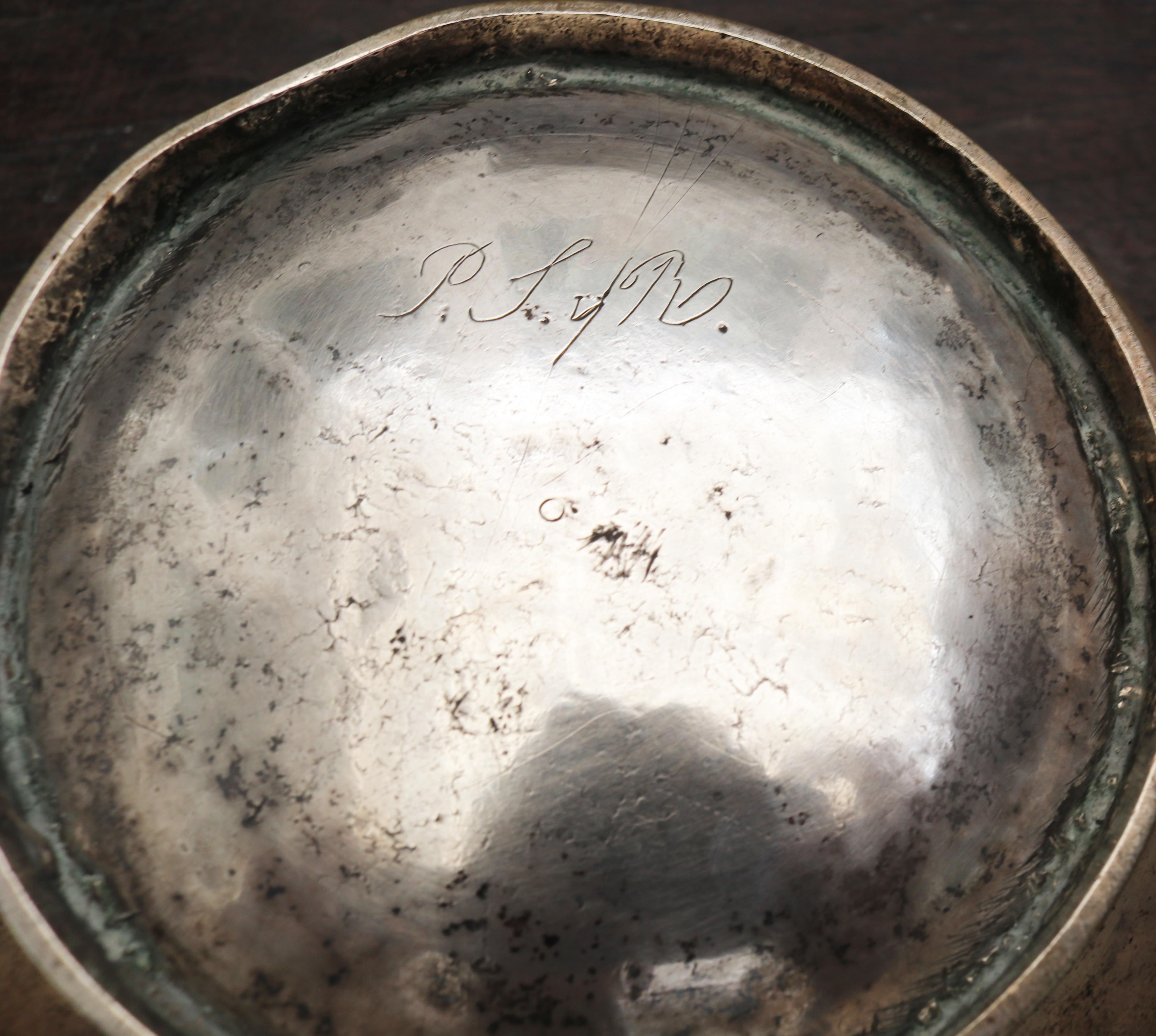 19th Century Bolivian Colonial Silver Urinal with Engraved Signature on Base For Sale 5