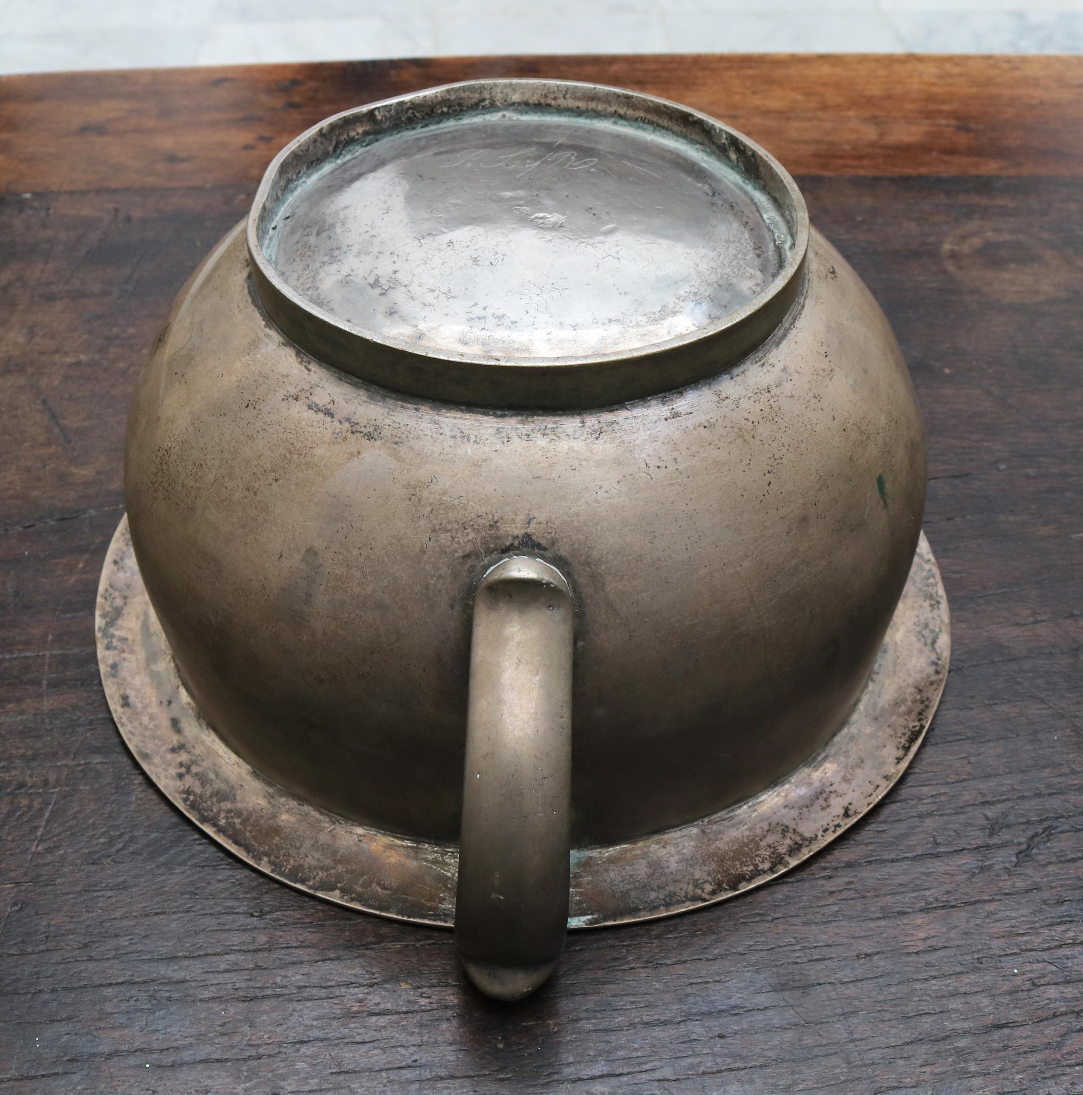 19th Century Bolivian Colonial Silver Urinal with Engraved Signature on Base For Sale 6