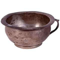 19th Century Bolivian Colonial Silver Urinal with Engraved Signature on Base