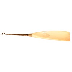 19th Century Bone Shoe Horn with Button Hook