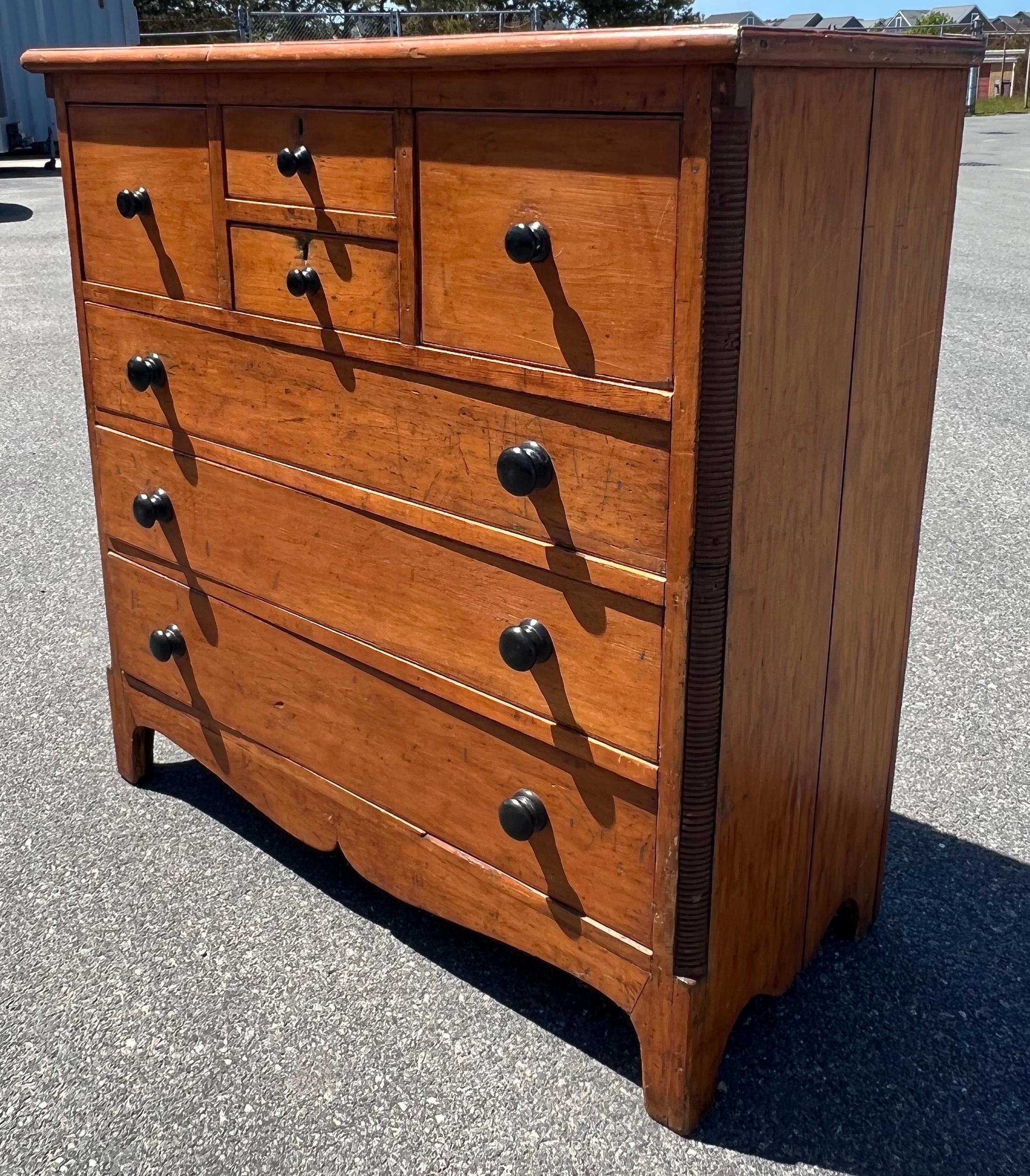 19th Century Bonnet Chest of Drawers In Good Condition In Nantucket, MA