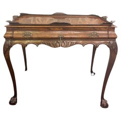 19th Century Book-Matched Walnut Burl Tea Table