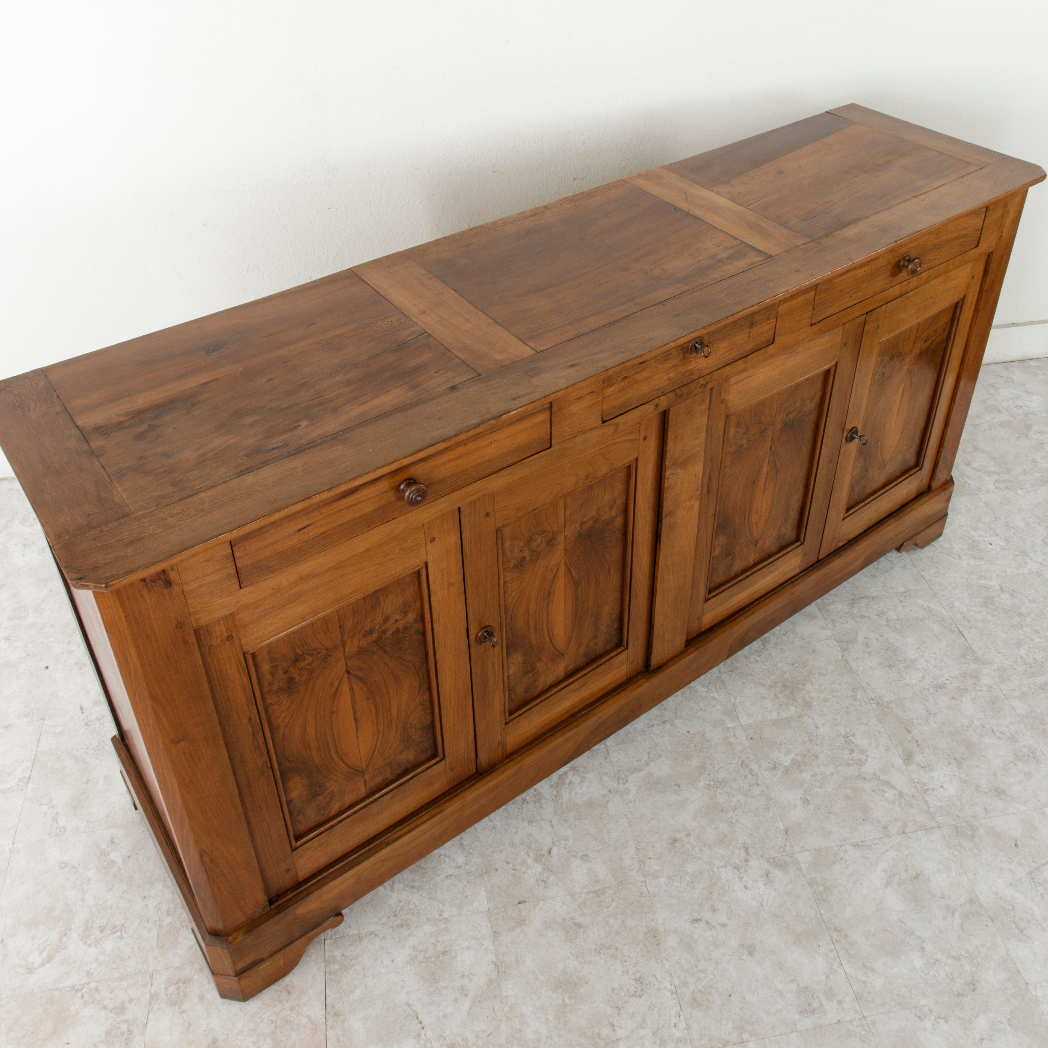 19th Century Book Matched Walnut Louis Philippe Enfilade Sideboard 7