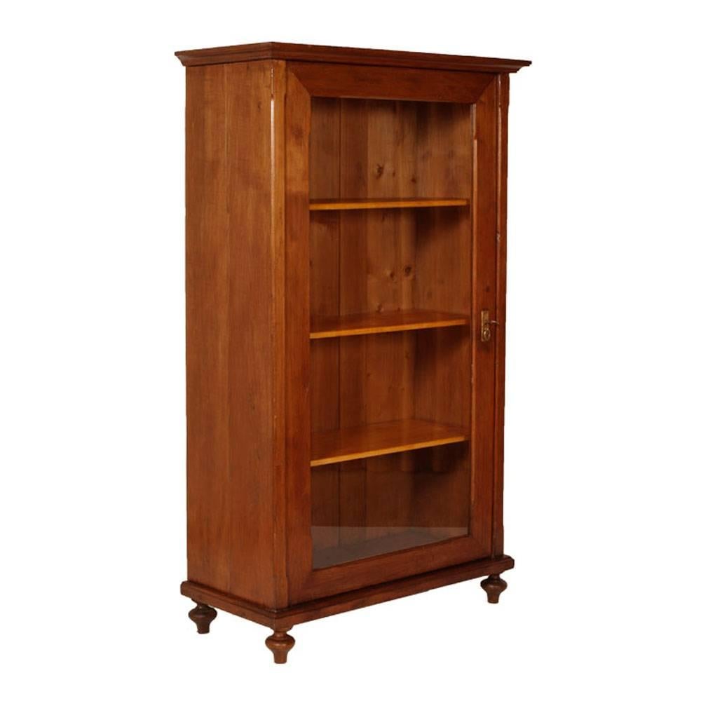 19th Century Bookcase Display Cabinet in Solid Larch Restored and Wax Polished For Sale