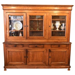 19th Century, Bookcase in Hazel Oak with Blown Glasses, Italy, 1800s