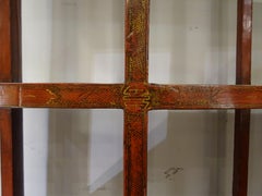 19th Century Bookcase in Red and Black Lacquered Wood