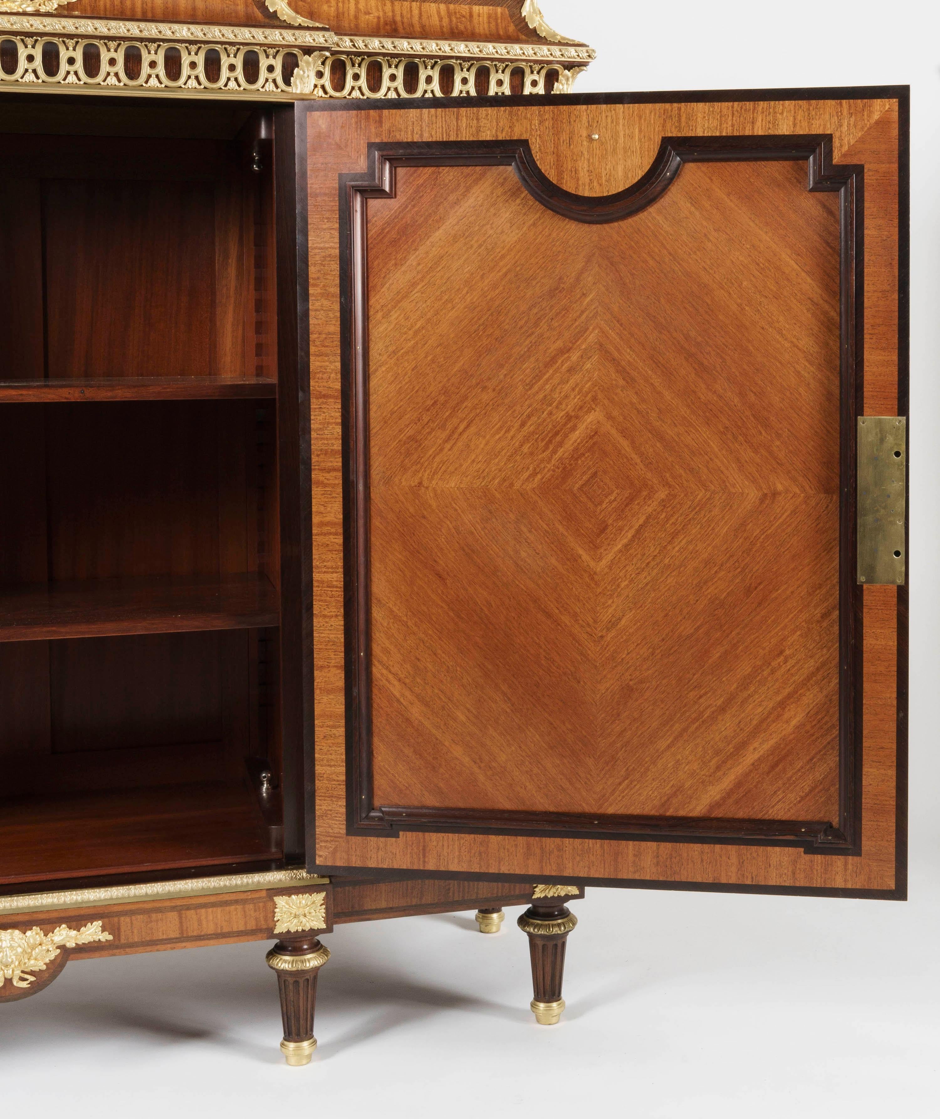French 19th Century Bookmatched Cabinet with Marble Top by François Linke For Sale