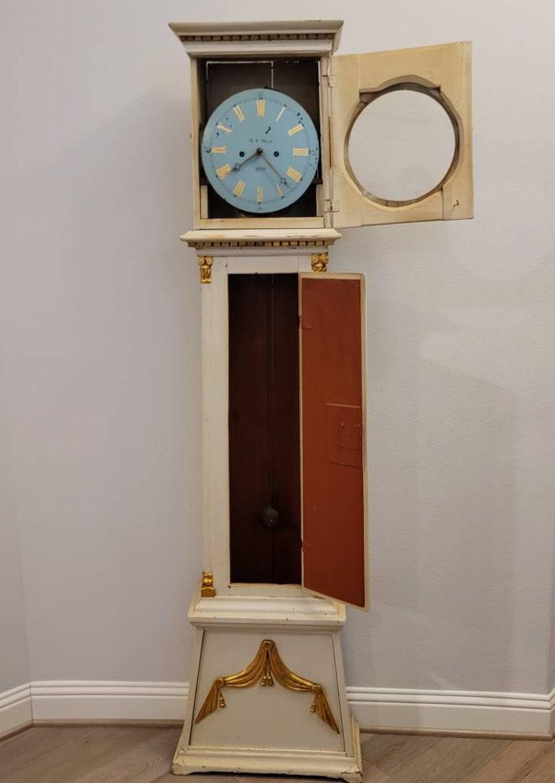 19th Century Bornholm Tall Clock by Mogens Peter M. P. Westh In Fair Condition In Forney, TX