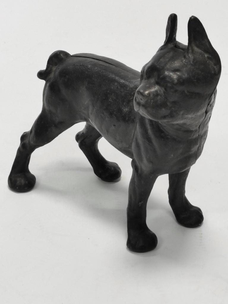 Late 19th Century 19th Century Boston Terrier Black Painted Door Stop, Hubley For Sale