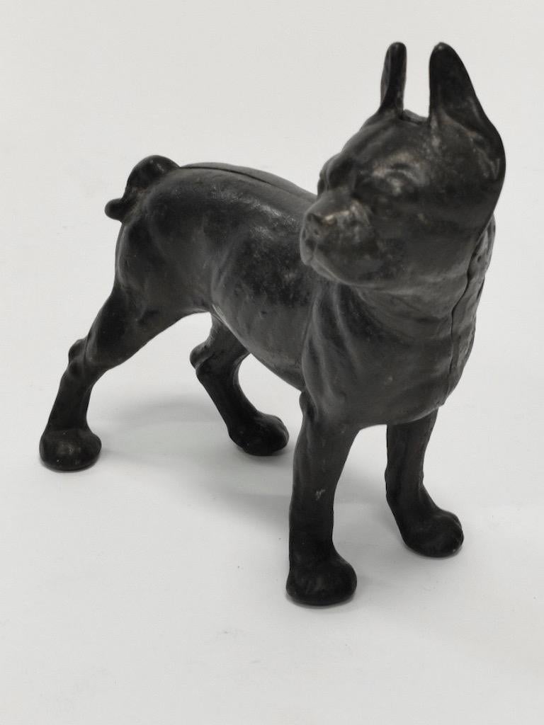 Bostoner Terrier, schwarz lackierter Türstopper aus dem 19. Jahrhundert, Hubley (Amerikanische Klassik) im Angebot