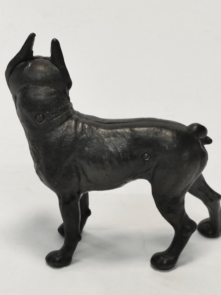 Bostoner Terrier, schwarz lackierter Türstopper aus dem 19. Jahrhundert, Hubley im Zustand „Gut“ im Angebot in Berlin, DE
