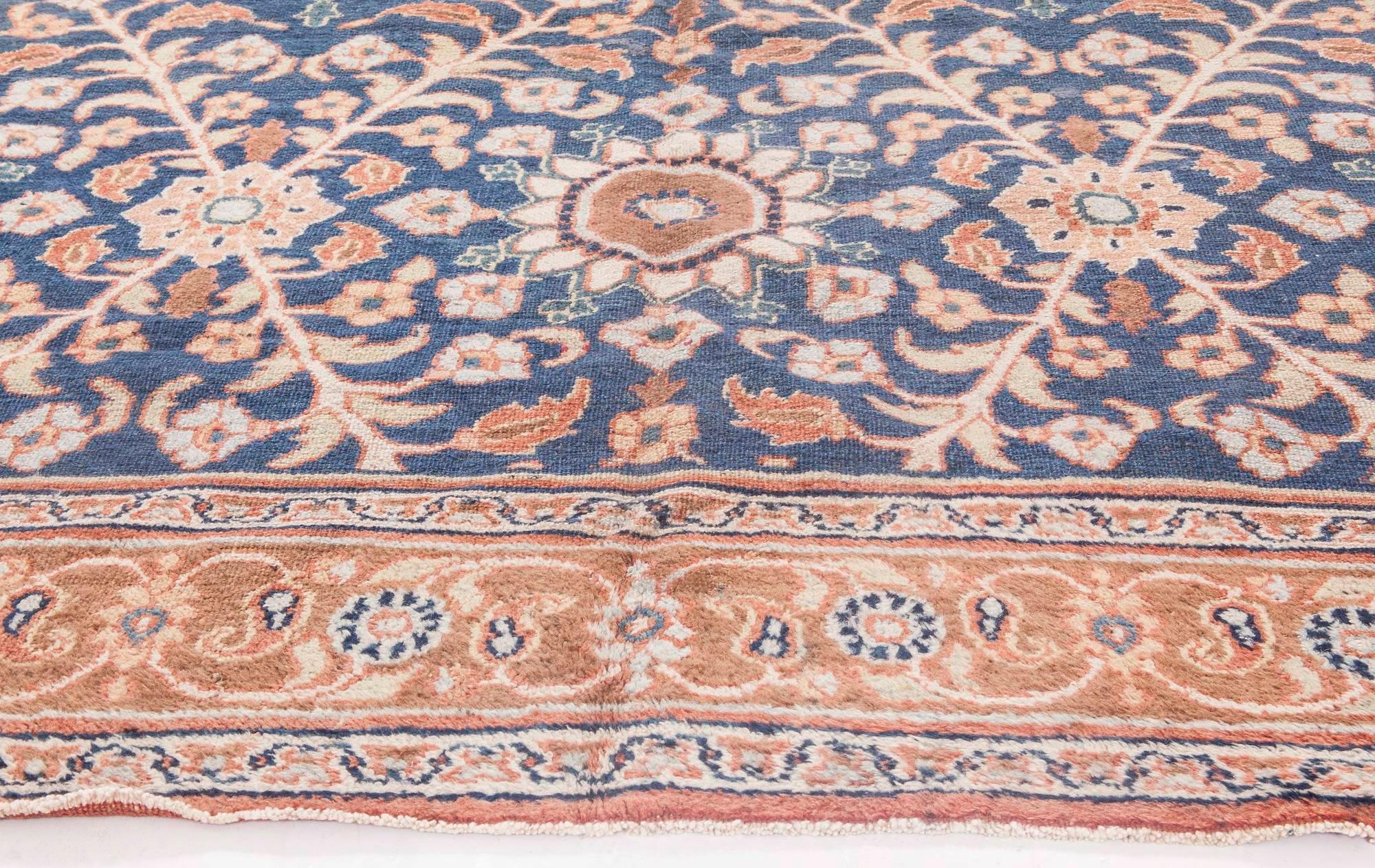 19th Century Botanic Persian Meshad Handwoven Rug In Good Condition For Sale In New York, NY