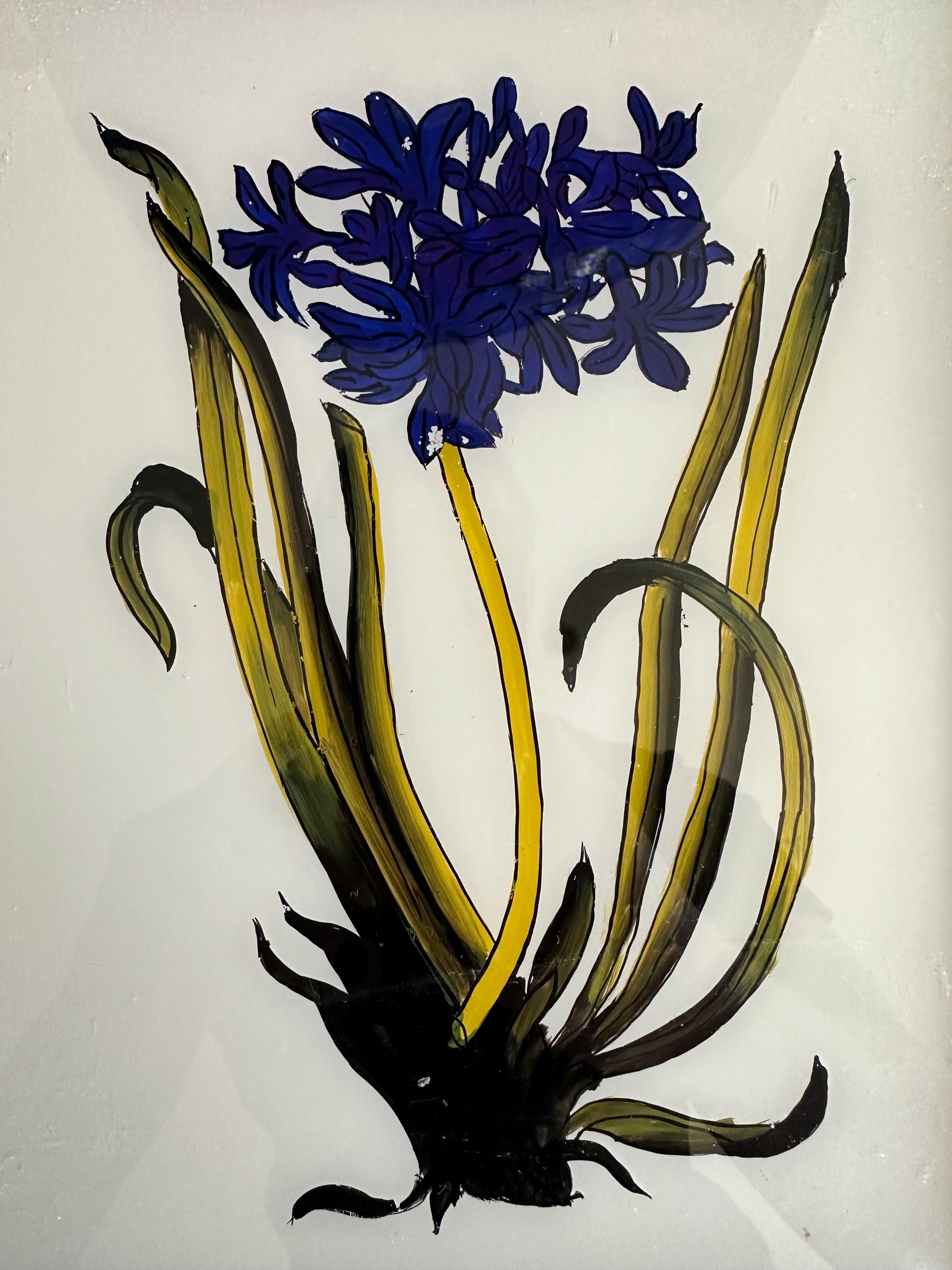 Hand-Painted 19th-Century Botanical Artwork: Exquisite Flower Painting For Sale