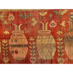 19th Century Botanical Nomad Style Samarkand Rug