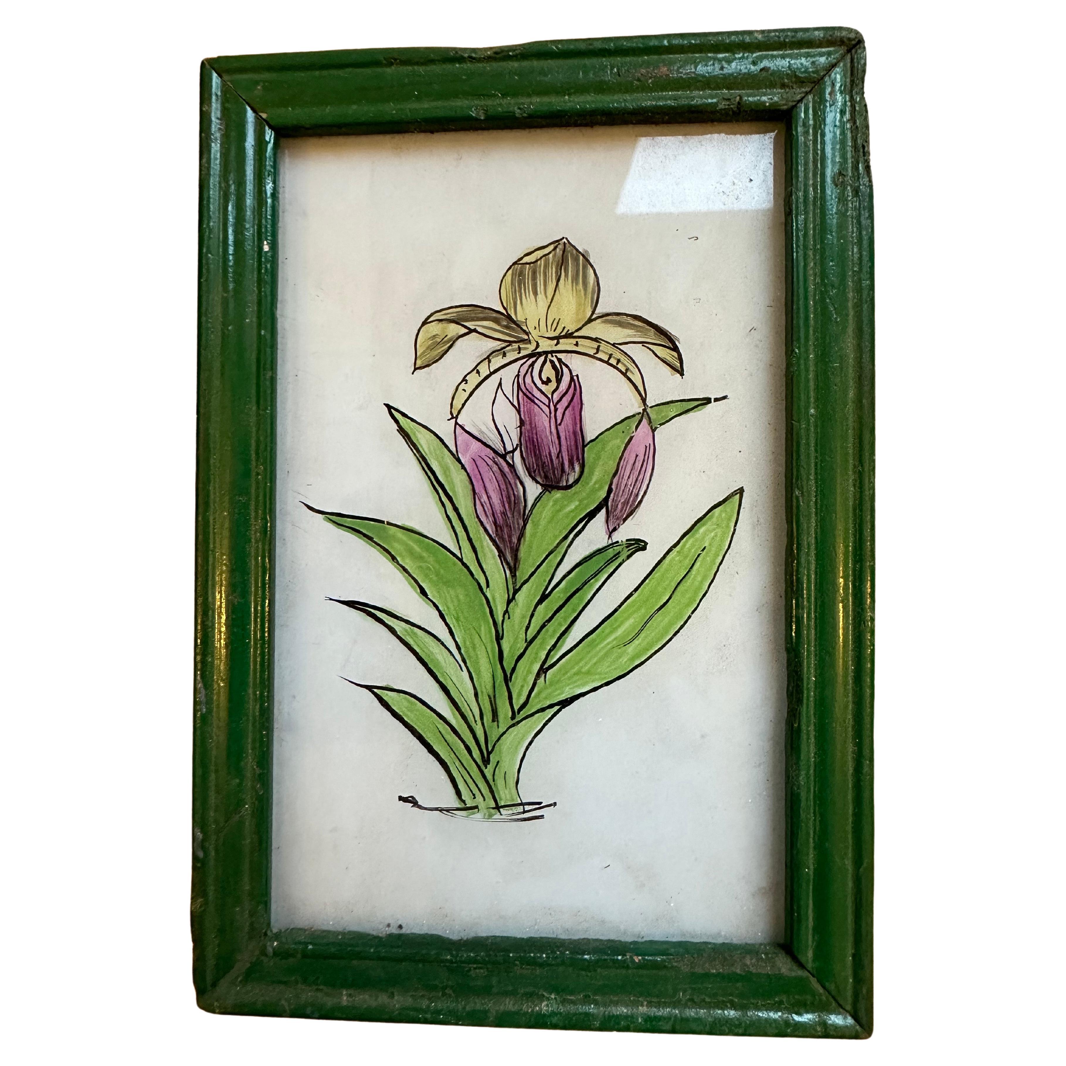 This exquisite 19th-century botanical painting captures the timeless beauty of a single flower, rendered with remarkable precision and artistry. The artist's keen eye for detail is evident in the delicate petals, lush foliage, and subtle color
