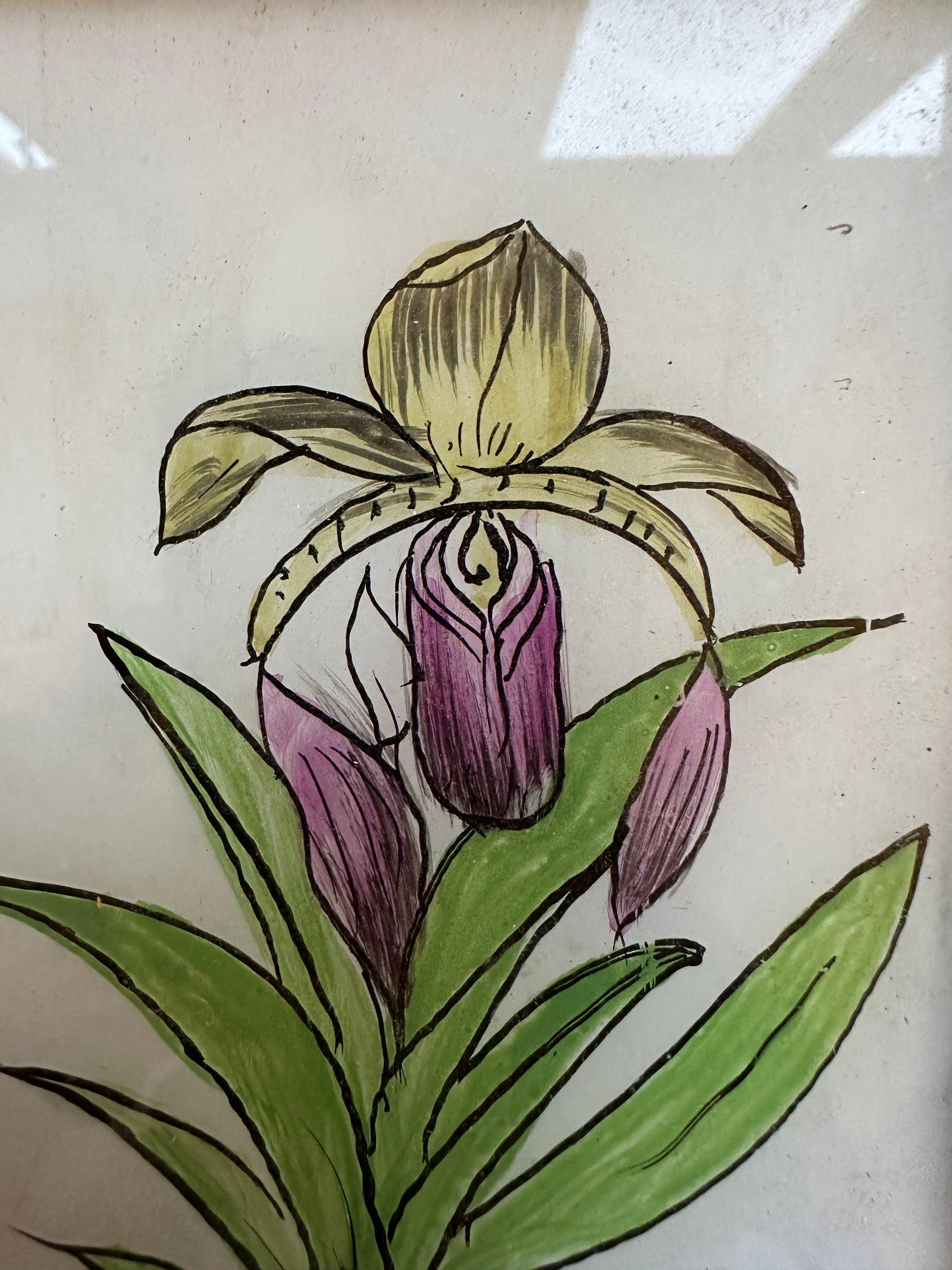English 19th-Century Botanical Study: Exquisite Flower Painting For Sale