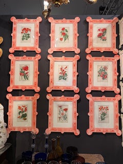 19th century botanicals in custom matching faux bois frames by Fabulous Things