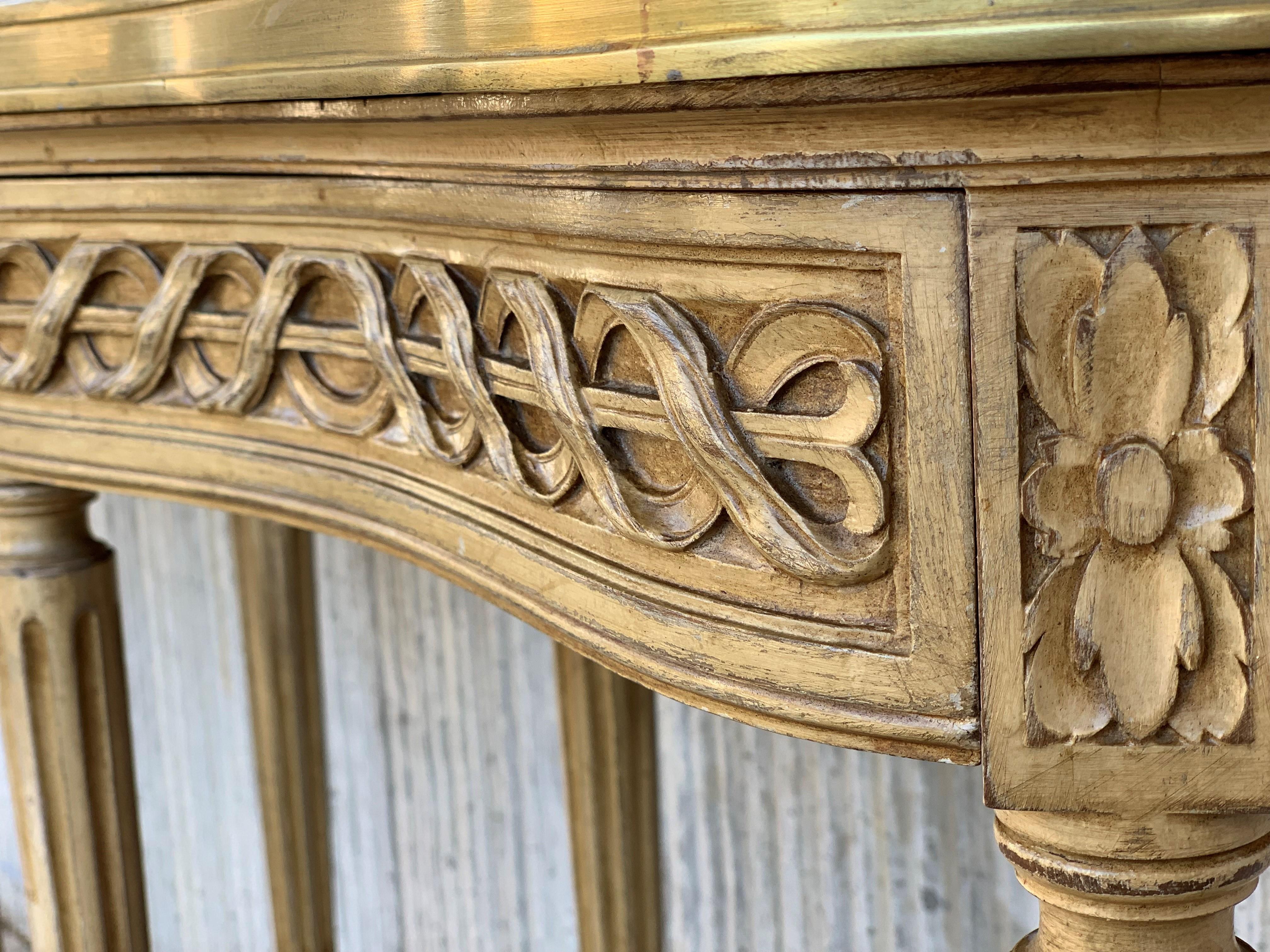 19th Century Bouillotte Louis XVI Style, Kidney Shaped Bronze & Pine Side Table 9