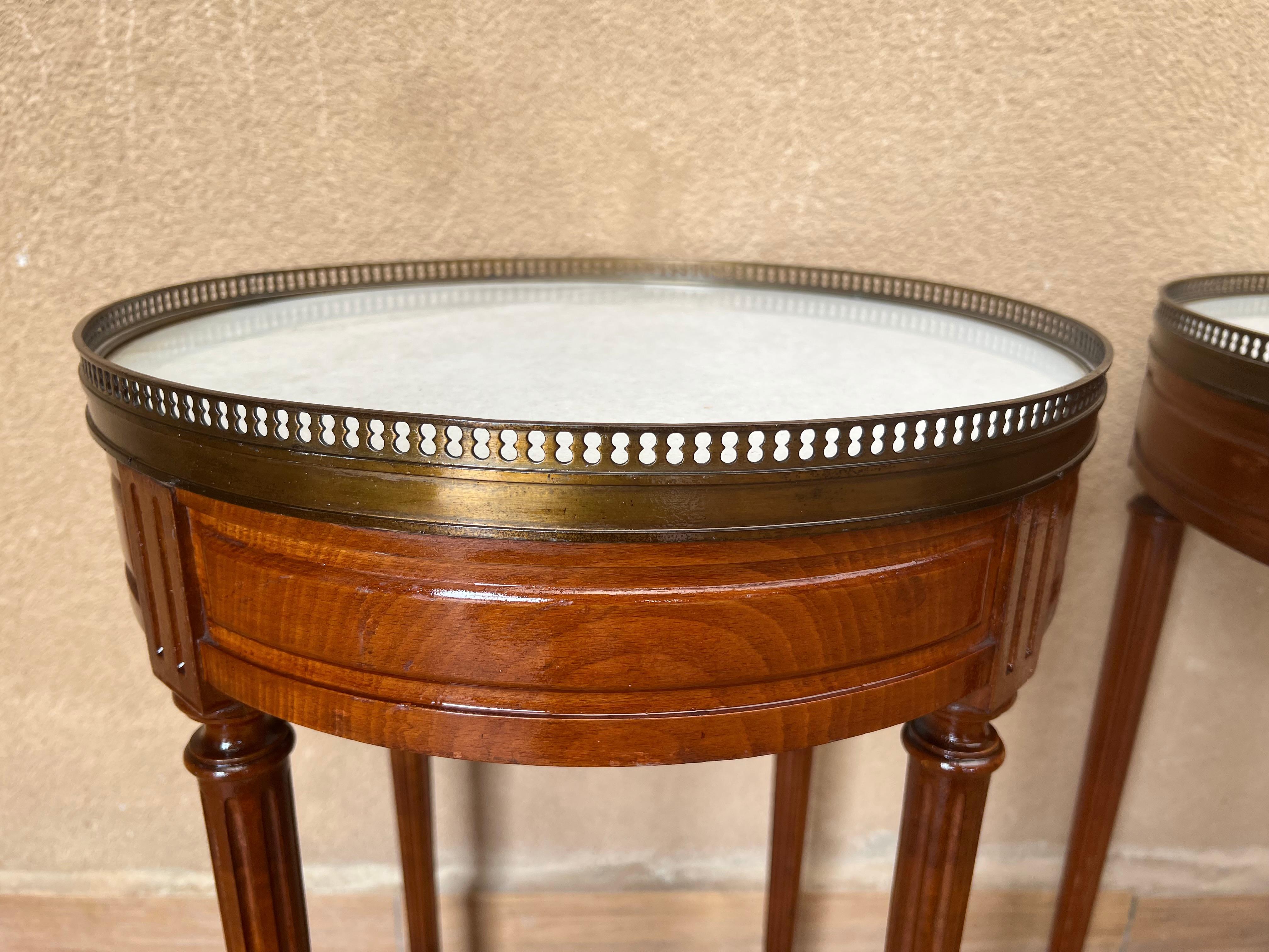 19th Century Bouillotte Louis XVI Style, Kidney Shaped Side Tables or Nightstand 5