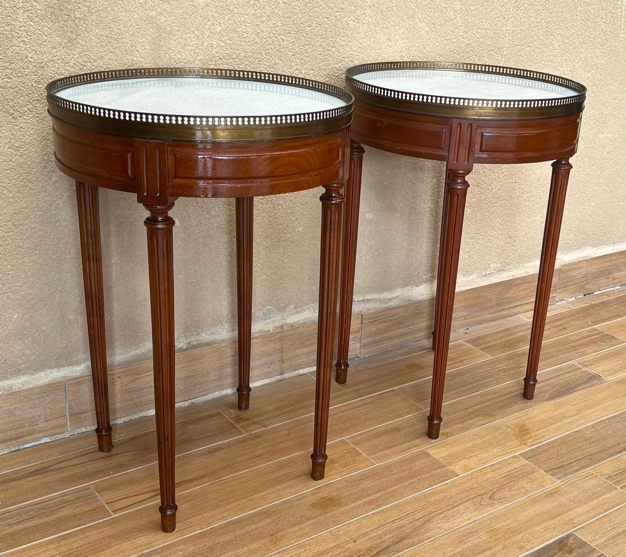 19th Century Bouillotte Louis XVI Style, Kidney Shaped Side Tables or Nightstand 1