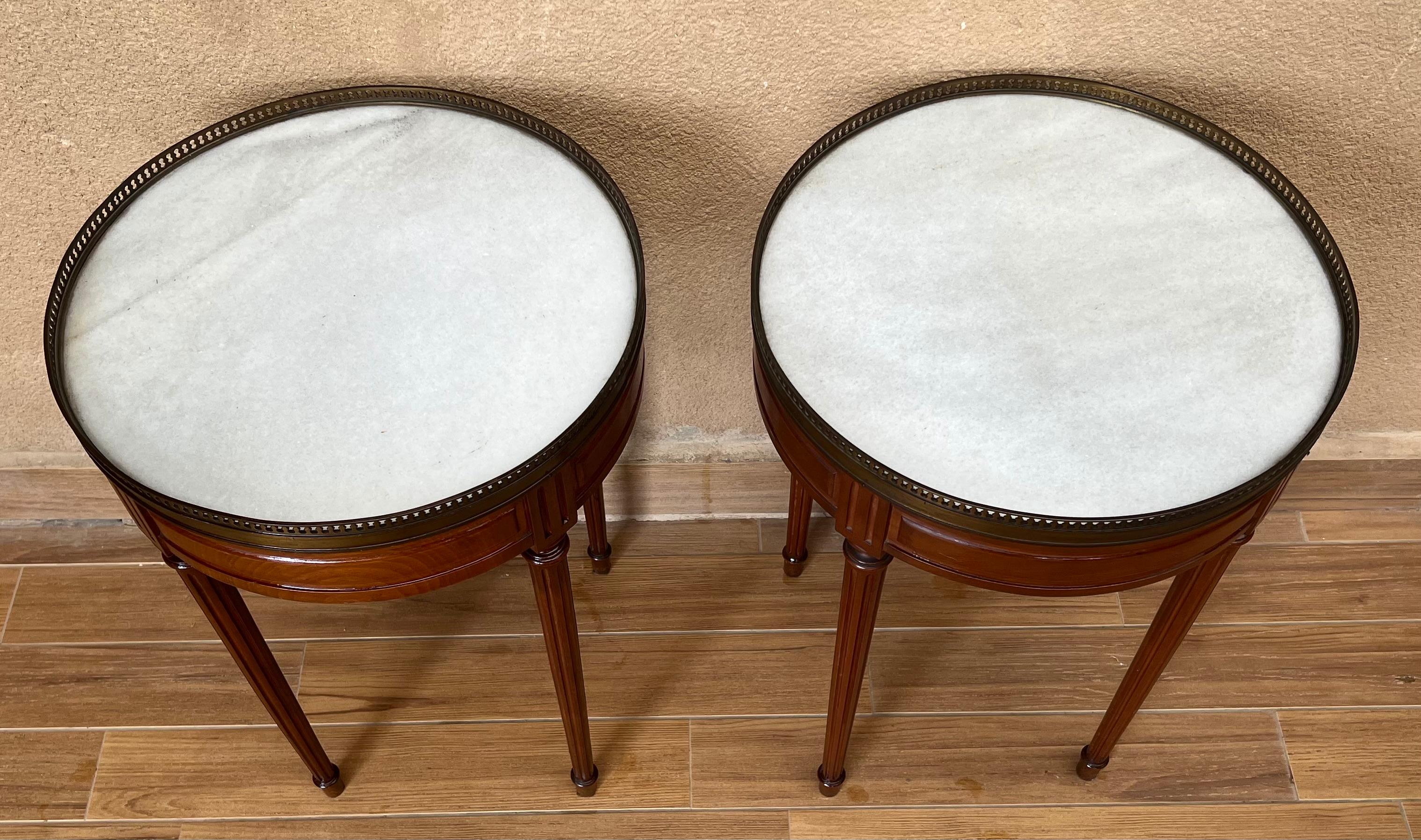 19th Century Bouillotte Louis XVI Style, Kidney Shaped Side Tables or Nightstand 2
