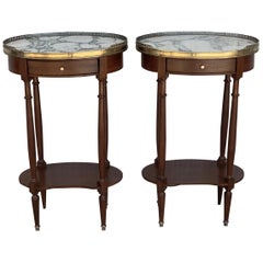 19th Century Bouillotte Louis XVI Style, Kidney Shaped Side Tables or Nightstand
