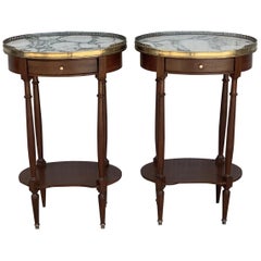 19th Century Bouillotte Louis XVI Style, Kidney Shaped Side Tables or Nightstand