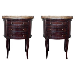 19th Century Bouillotte Louis XVI Style, Oval Shaped Bronze and Mahogany Table