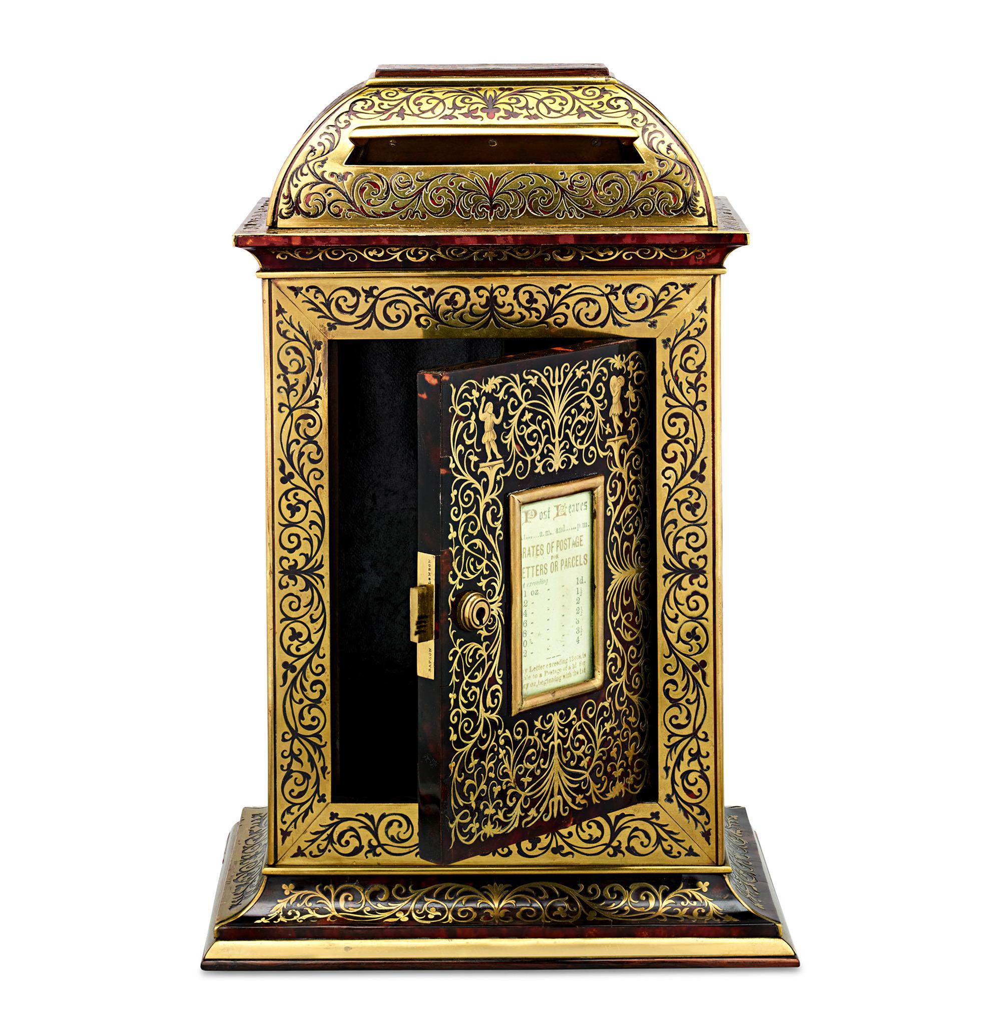 Victorian 19th-Century Boulle Inlay Post Box
