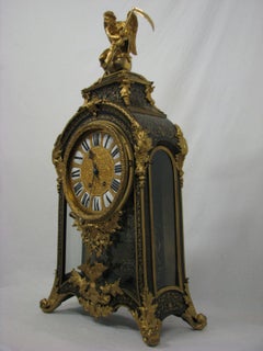 19th Century Boulle Mantel Clock '18th Century Pattern' Wood Gilded Bronze